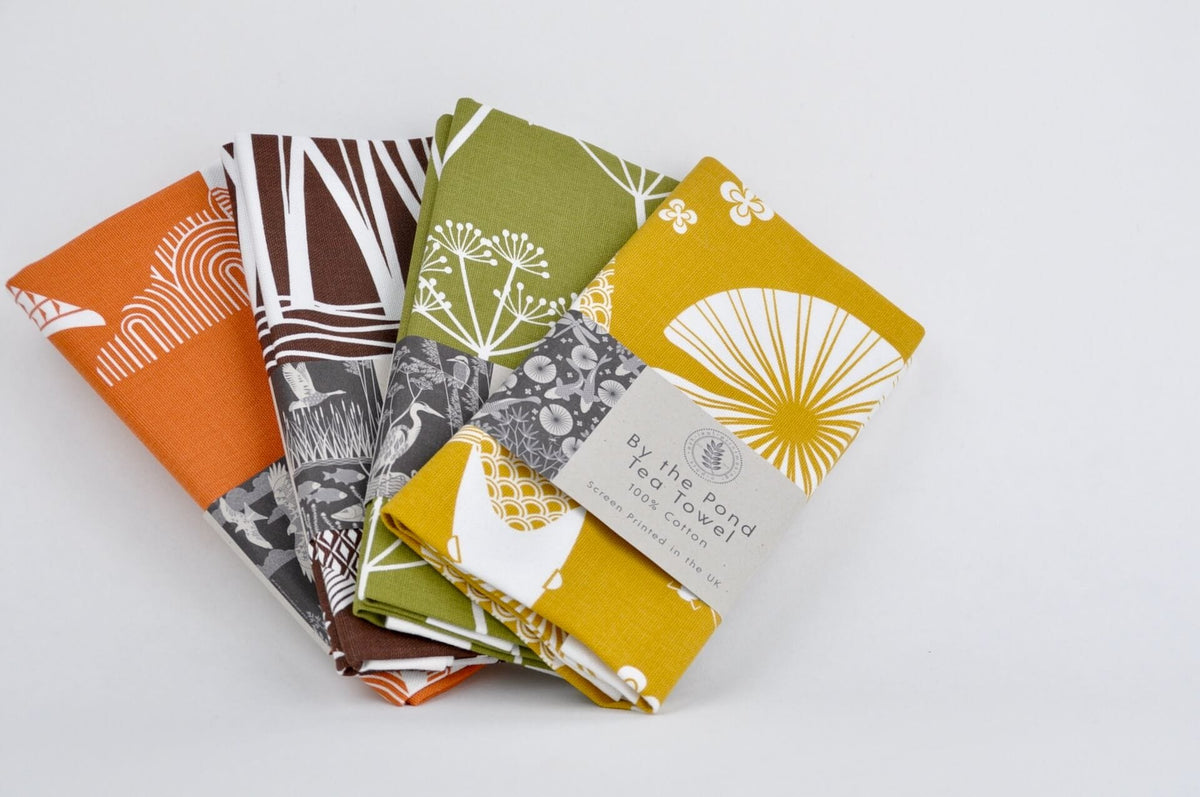 Tea Towel By The Riverbank Tea Towel homeware shops bristol gift shops bristol Ash Leaf Printmaking
