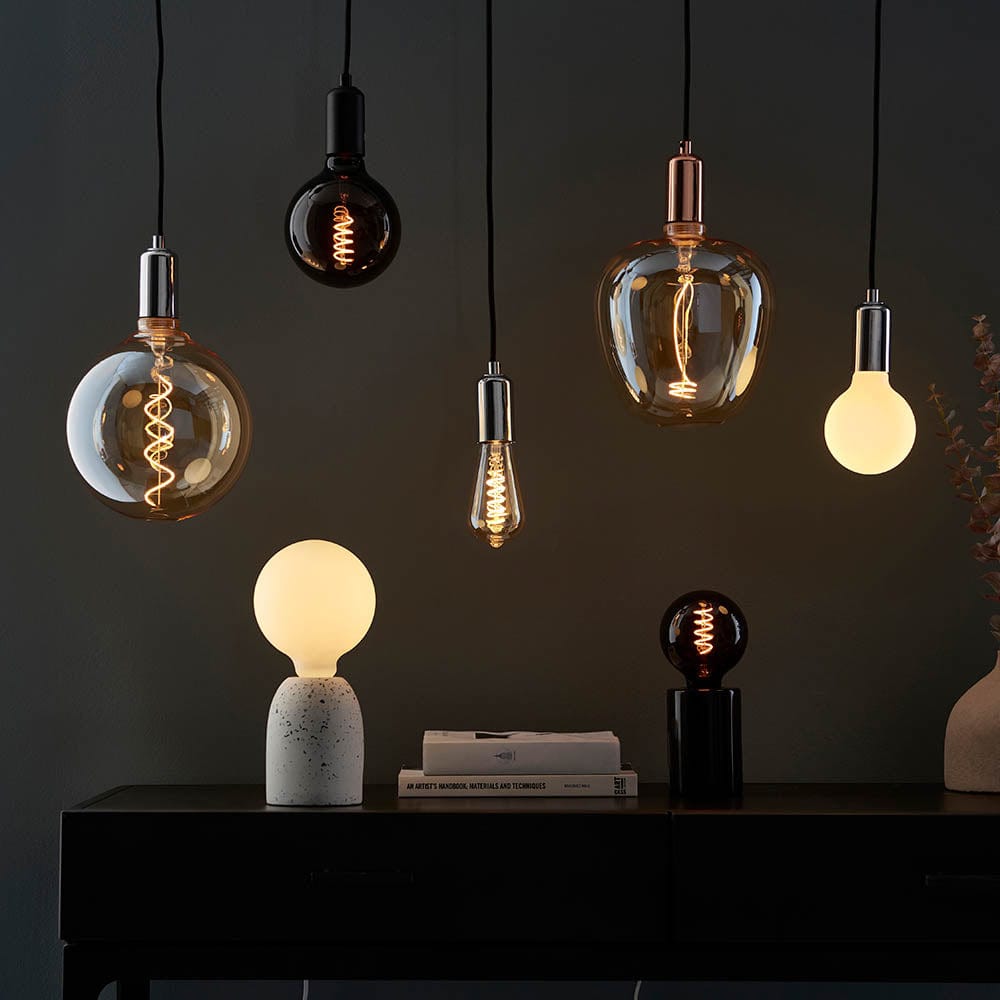PRIORMADE Light Bulb Large Statement Filament Bulb - Amber 'Swirl' (LED)