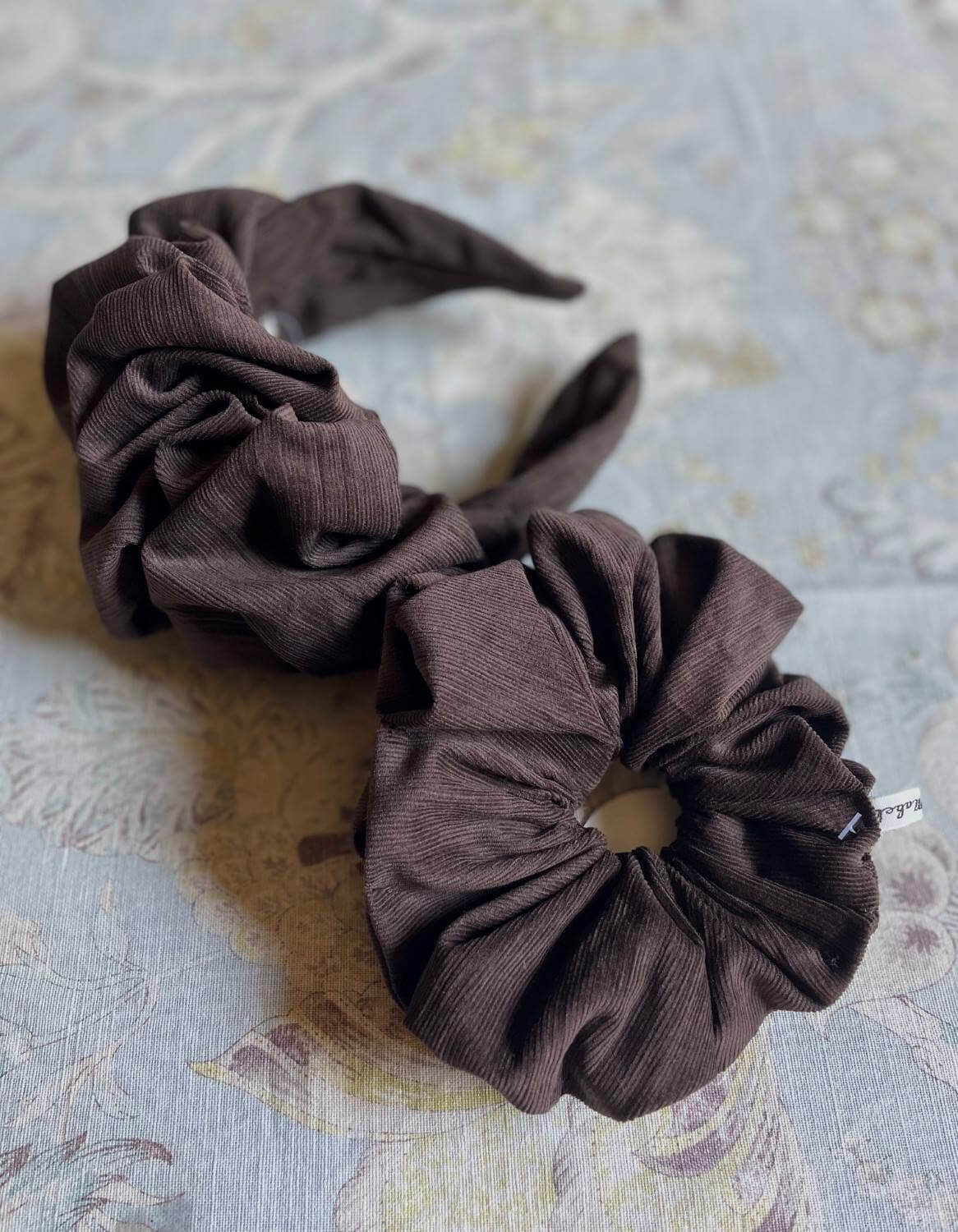 Cocoa Corduroy Scrunch Headbands homeware shops bristol gift shops bristol Able Mabel