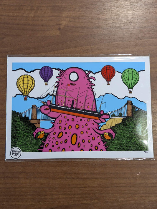 Prints A4 Print Monster Toy Print homeware shops bristol gift shops bristol Dixon Does Doodles