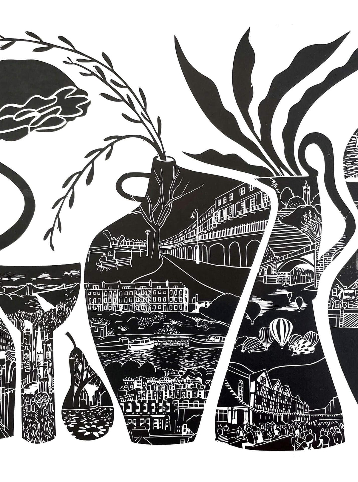 Artwork 'Bristol Vessels' A3 Giclee Print (Unframed or Framed) homeware shops bristol gift shops bristol Harriet Popham