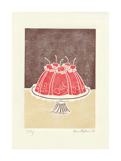 Prints Jelly Mini Print A5 Hand Printed Lino Print homeware shops bristol gift shops bristol Harriet Popham