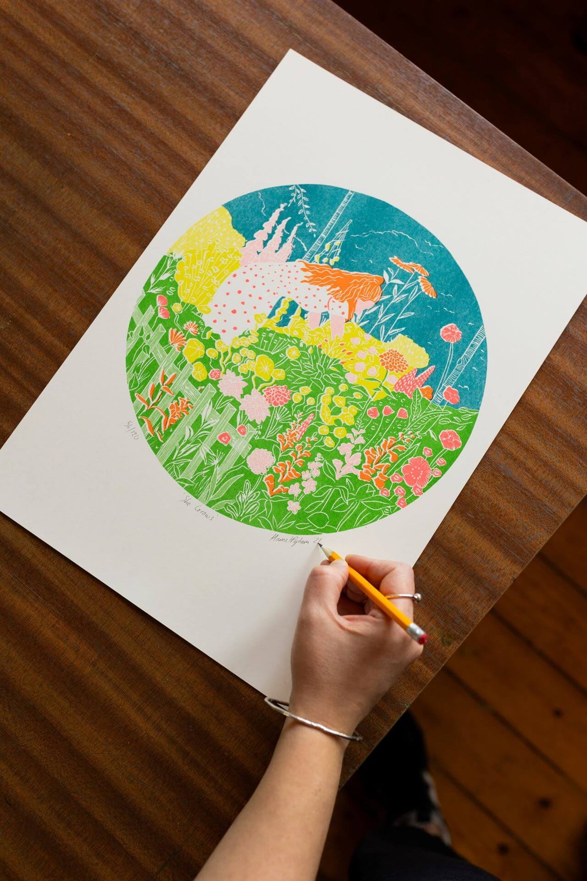Unframed 'She Grows' A3 Risograph Print (Framed) homeware shops bristol gift shops bristol Harriet Popham