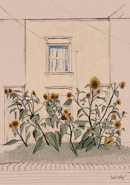 Print Giclee print of Sunflowers in Southville Giclee Print of Bristol Scenes A4 (various designs) homeware shops bristol gift shops bristol Laurel Molly
