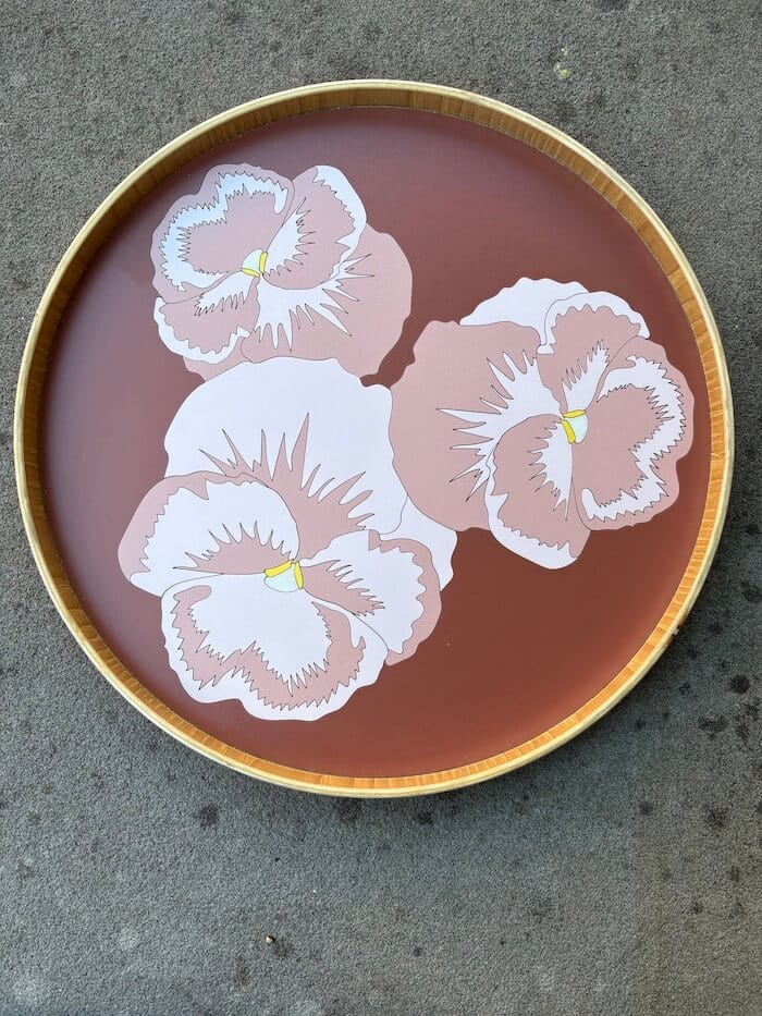Brick/ Dusty Pink/ Blush Pansy Flower Japanese Serving Tray - Various Colours homeware shops bristol gift shops bristol Lucy Turner