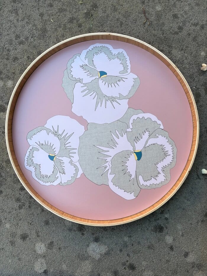 Dusty Pink/ Linen/ Blush Pansy Flower Japanese Serving Tray - Various Colours homeware shops bristol gift shops bristol Lucy Turner