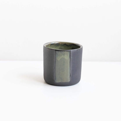 Handmade Espresso Cup Dwyryd Green Black Stoneware Espresso Cup homeware shops bristol gift shops bristol Naked Clay Ceramics