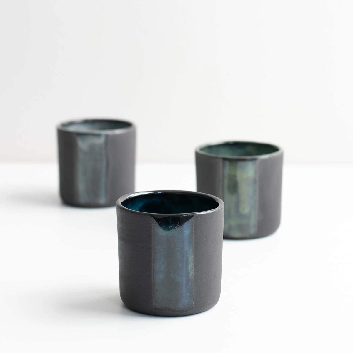 Handmade Espresso Cup Glaslyn Blue Black Stoneware Espresso Cup homeware shops bristol gift shops bristol Naked Clay Ceramics