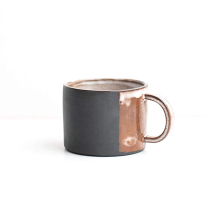 Medium Mug Snow (mottled cream) Black Stoneware Mug- Dipped Glaze (Various Glazes) homeware shops bristol gift shops bristol Naked Clay Ceramics