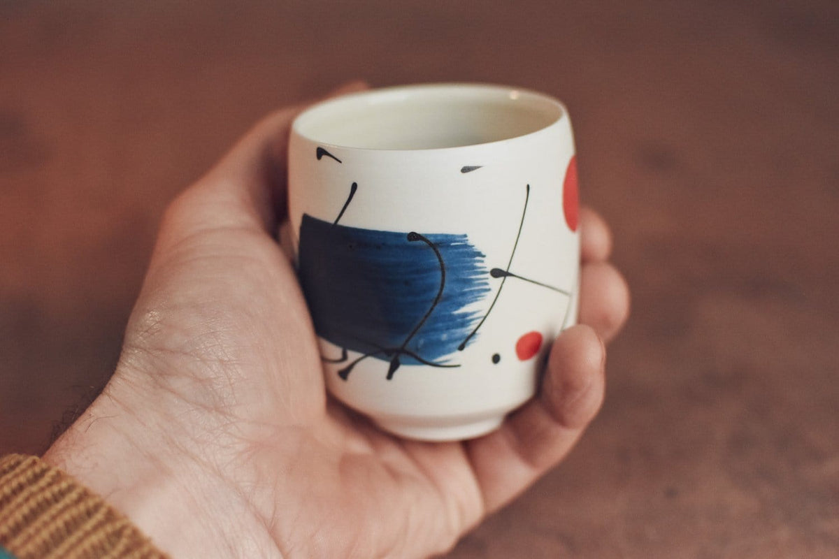 Mug Porcelain Cup with "Mittsu" Design homeware shops bristol gift shops bristol Nicholas Dover Ceramics
