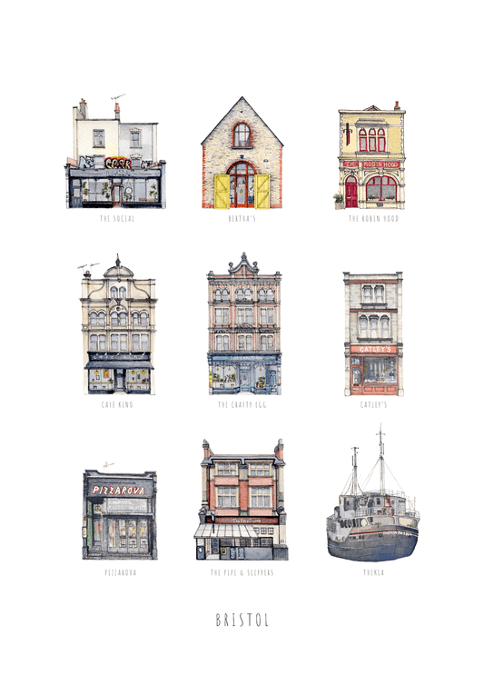 Print Bristol Fine Art Print Bristol Fine Art Print - A3 (various designs) homeware shops bristol gift shops bristol Poppy Victoria May Art