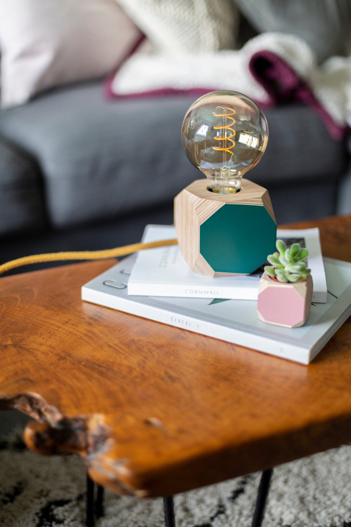 Priormade Geo Lamp Geo Filament Lamp in Charcoal