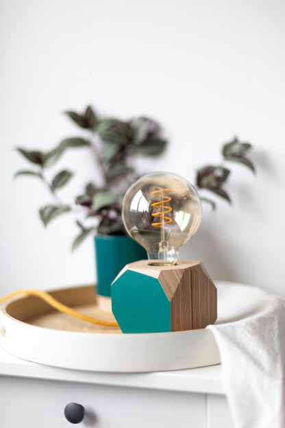 Geo Lamp Geo Filament Lamp in Peacock Blue homeware shops bristol gift shops bristol Priormade