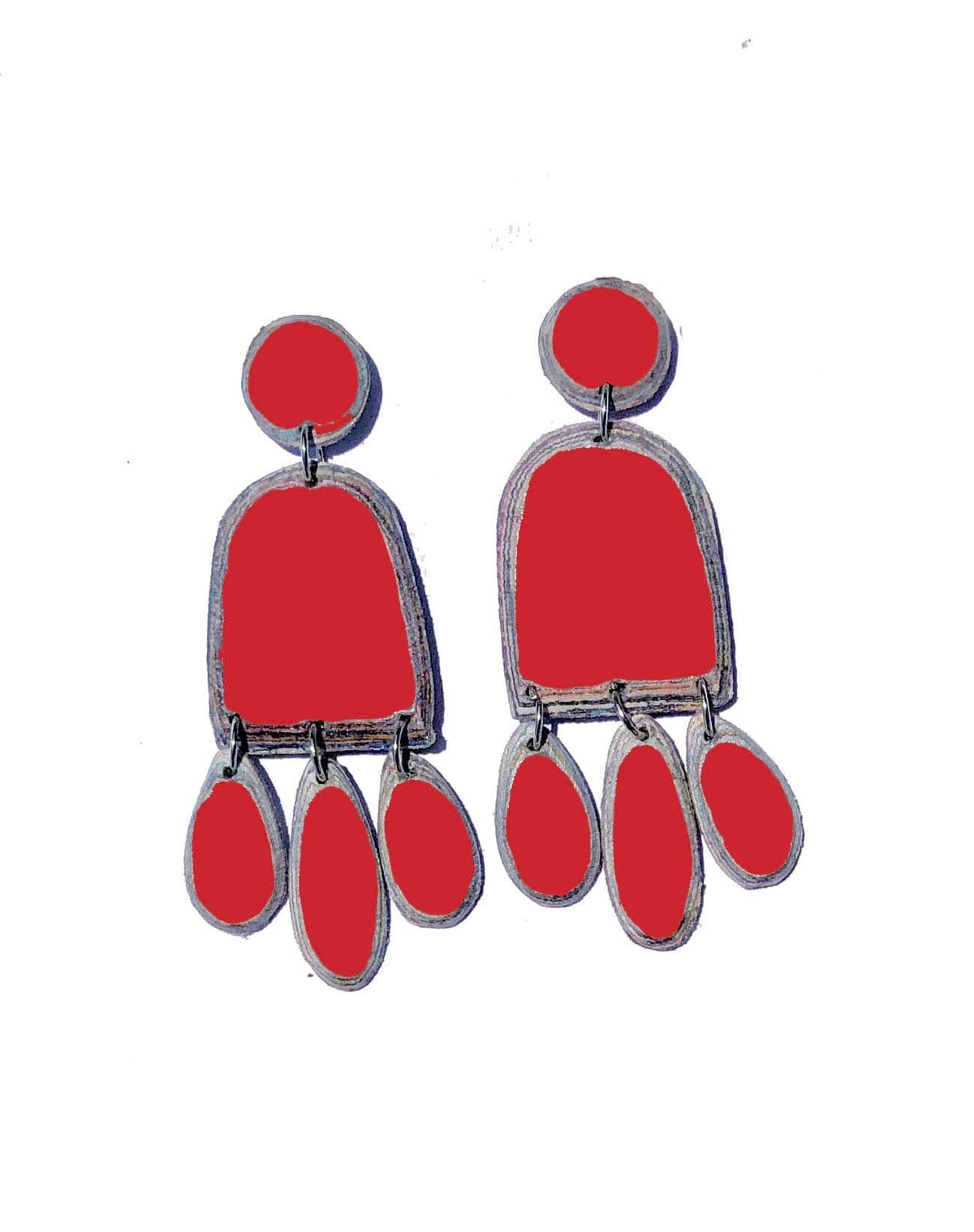 Earrings Red Recycled Paper Lifu earring (various designs) homeware shops bristol gift shops bristol Quazi Design