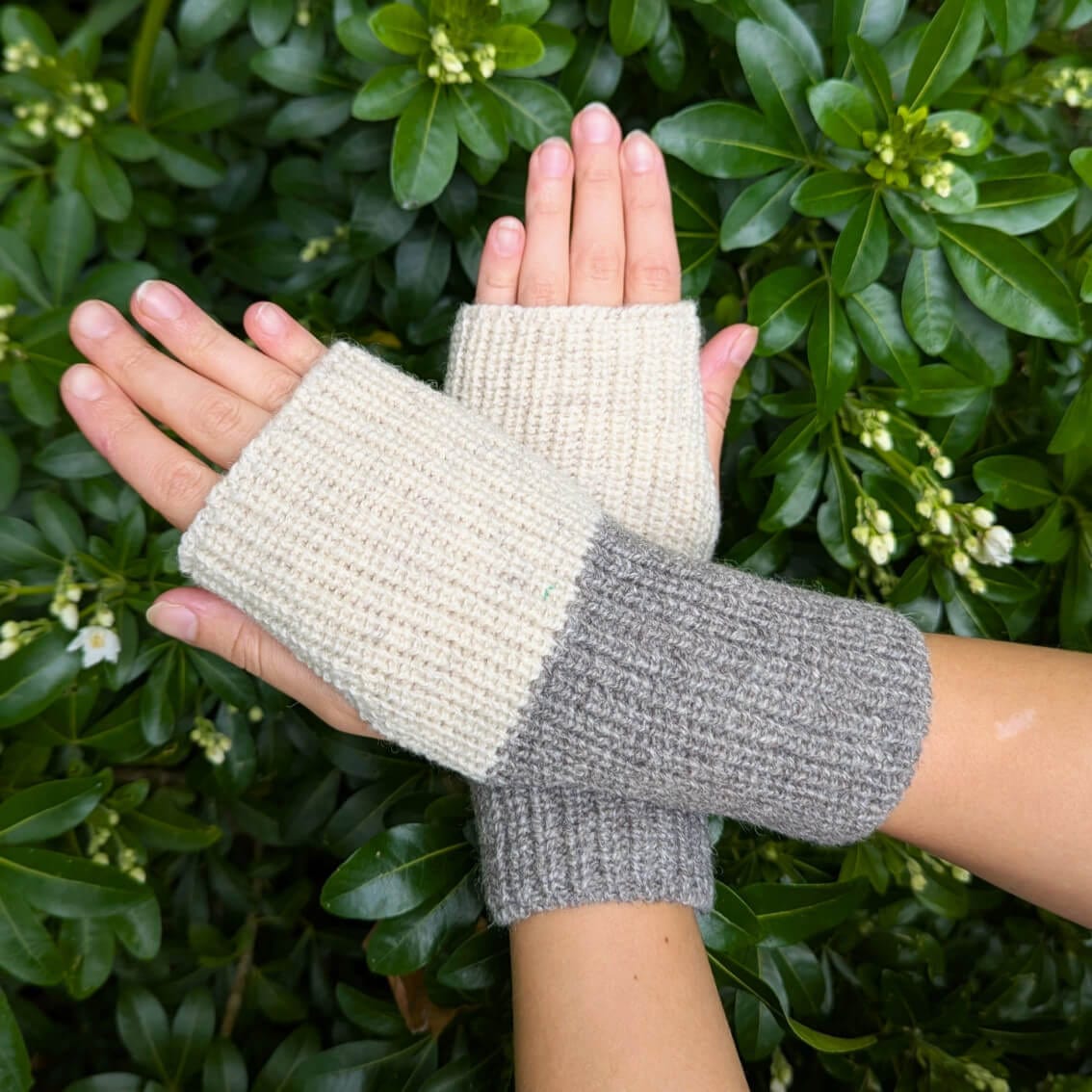 Woollen Fingerless Mittens 100% Undyed Lambswool Fingerless Mittens - Three Tones Available homeware shops bristol gift shops bristol Ria Burns