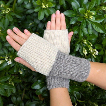 Woollen Fingerless Mittens 100% Undyed Lambswool Fingerless Mittens - Three Tones Available homeware shops bristol gift shops bristol Ria Burns