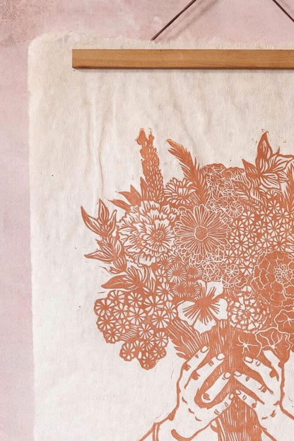 Flower Prints 'Bunch of  Blooms' Lino Cut Print homeware shops bristol gift shops bristol Rosanna Morris