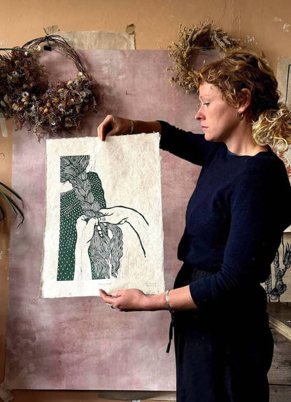 Lino Cut Print 'Tangled' Lino Cut Print homeware shops bristol gift shops bristol Rosanna Morris