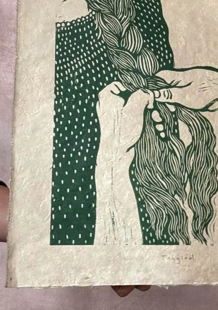 Lino Cut Print 'Tangled' Lino Cut Print homeware shops bristol gift shops bristol Rosanna Morris
