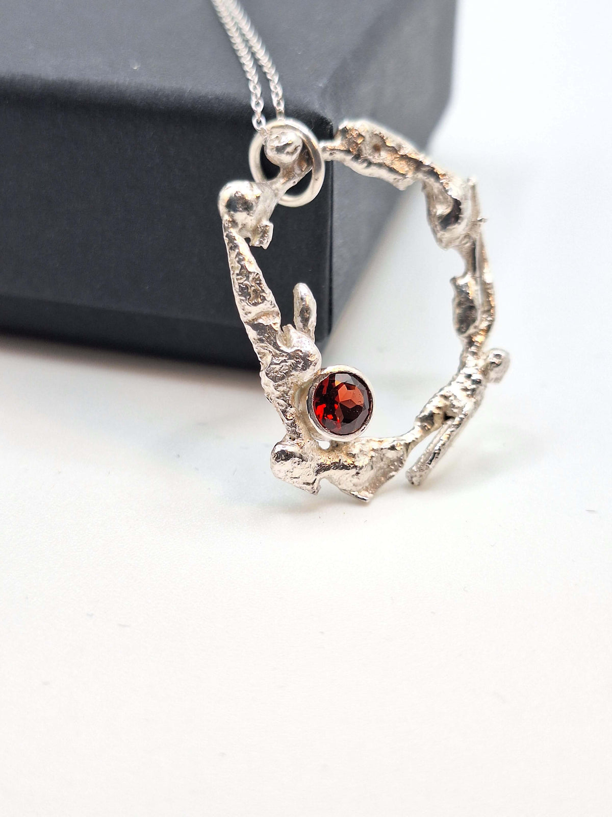Silver Necklace ‘Silver Lava with Gemstone’ - Silver Pendant Necklace (various designs and gemstones) homeware shops bristol gift shops bristol Sputnik Jewellery