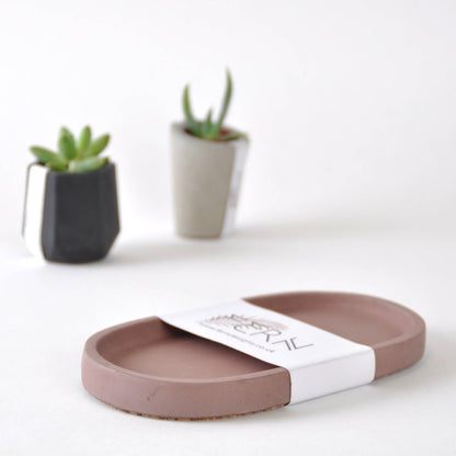 Tray Plum Concrete Shapes Dish - Oval homeware shops bristol gift shops bristol Fern