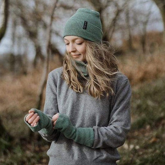 Mittens Ribbed Wrist Warmers - Moss Green homeware shops bristol gift shops bristol Island Nation