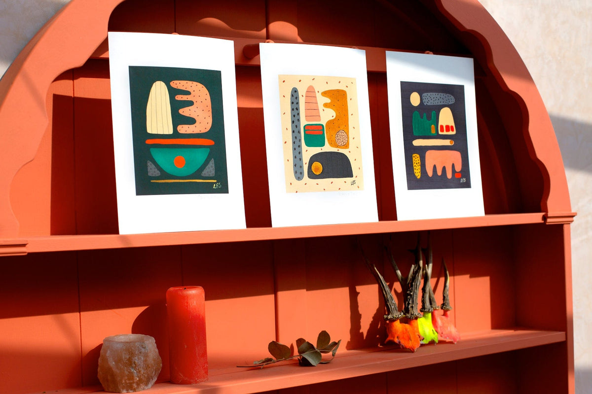Prints Making Shapes 3 - Grey (Fine Art Digital Print) homeware shops bristol gift shops bristol Louise Forster-Smith