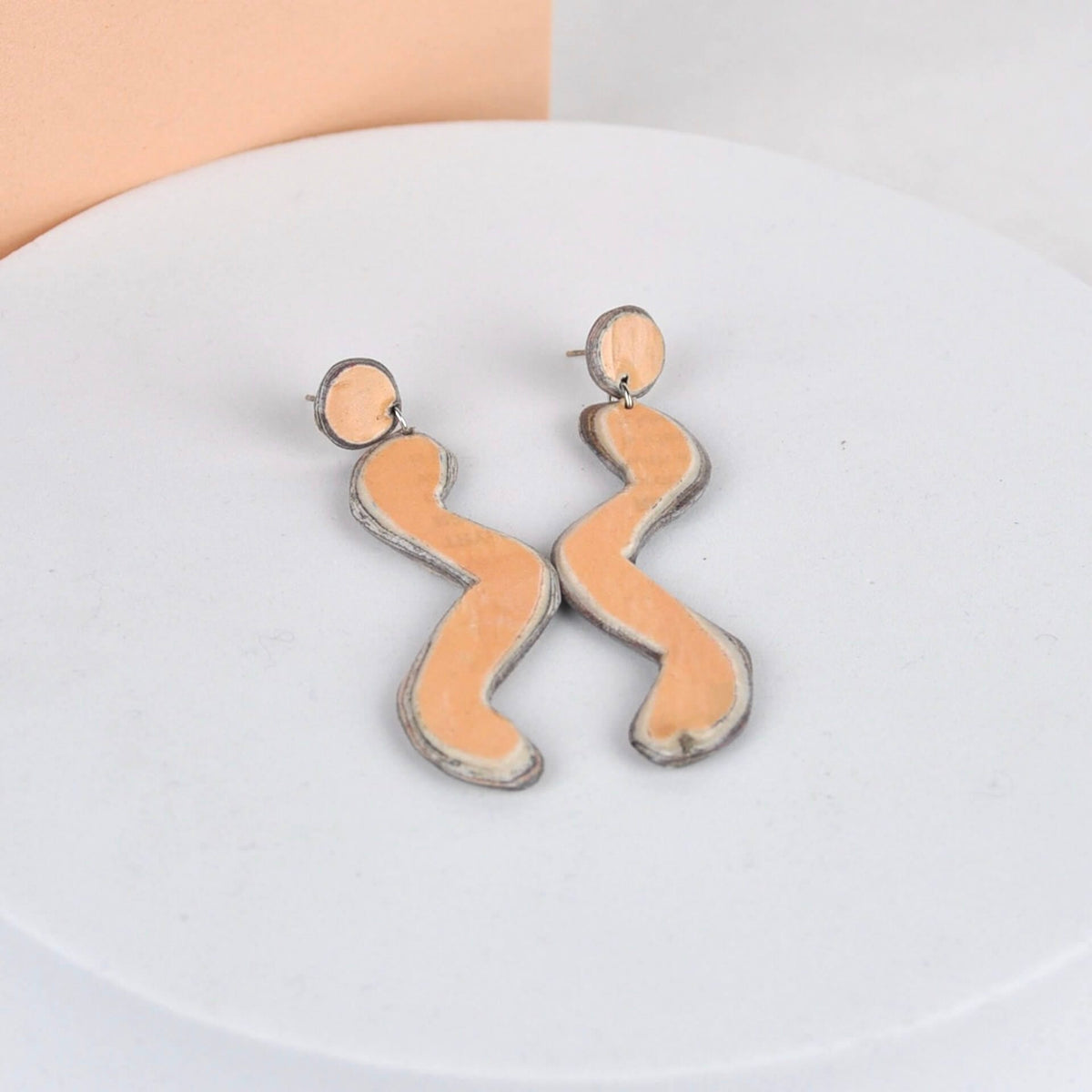 Earrings Peach Recycled Paper Umfula Earrings homeware shops bristol gift shops bristol Quazi Design
