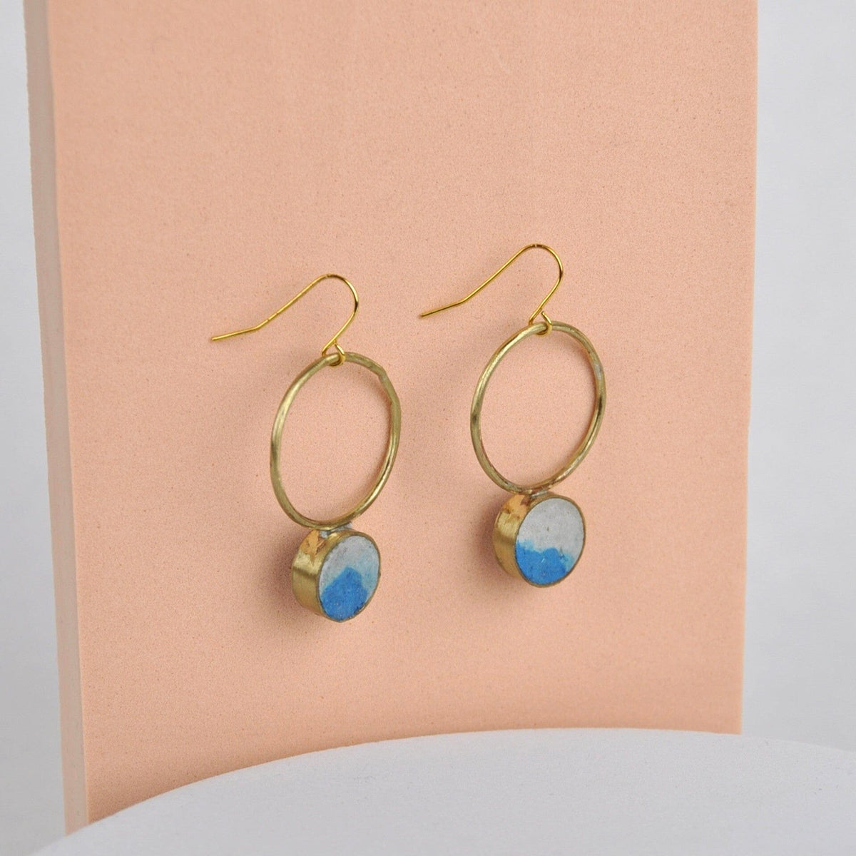 Recycled Paper Lapis Lazuli Circle Earrings - Various Colours homeware shops bristol gift shops bristol Quazi Design